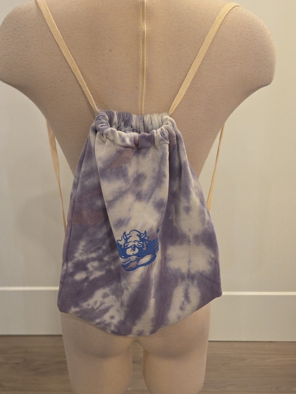 Boys Lie Purple & Cream Tie-Dye Drawstring small cloth Backpack new with tags